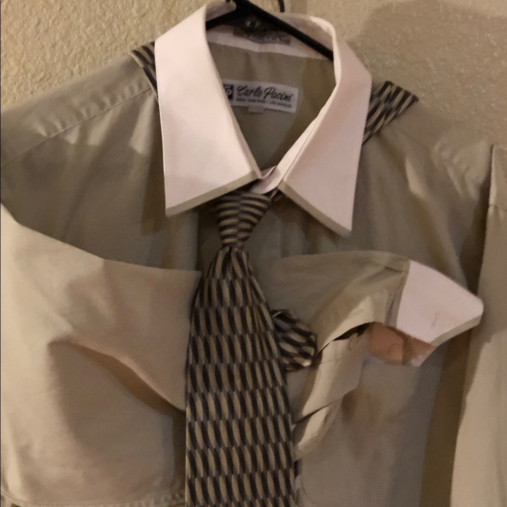 French cuff shirt and silk tie